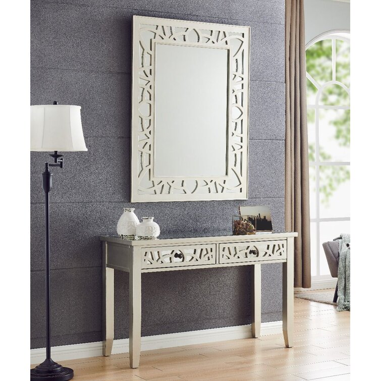 Accent table store and mirror set